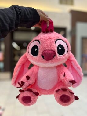Pink Plush Stitch-Inspired Angle Plush Backpack Kids Toy